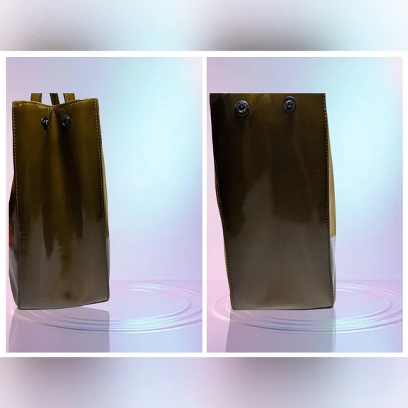 Longchamp Vintage Le Roseau Satine Collection Bronze Patent Tote Ref# 1681051016 - Picture 3 of 12